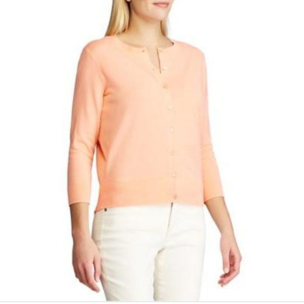 Chaps orange cardigan size M